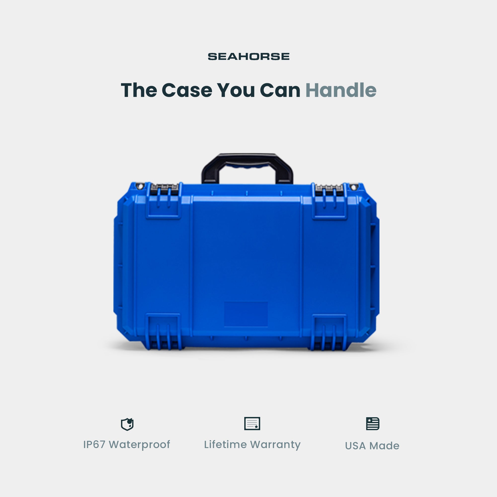 Maleta de cabina Harderback Seahorse SE830 azul, equipaje de mano rígido con certificación IP67
