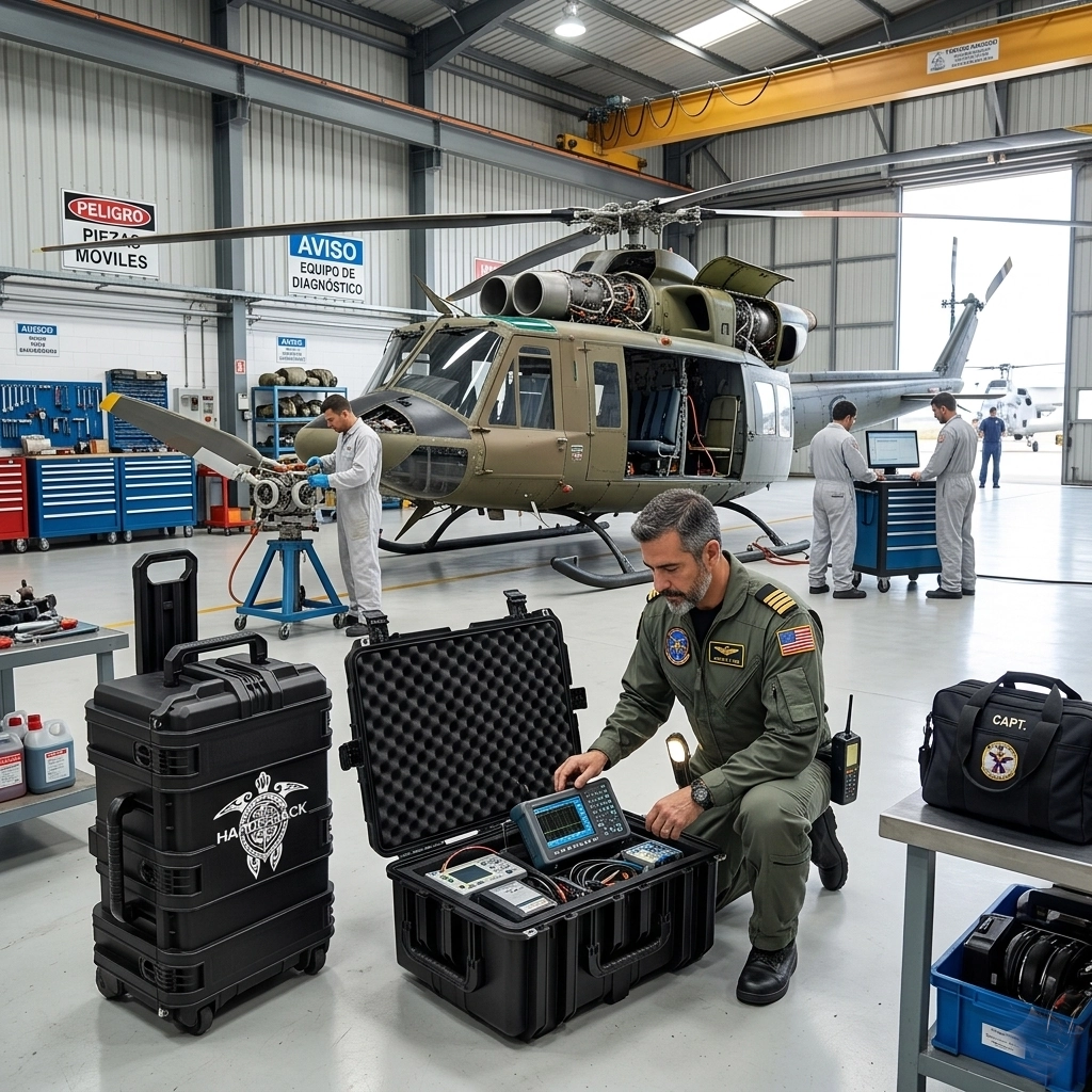 Harderback Serie Seahorse — maletas de protección para diagnóstico de helicópteros y uso militar